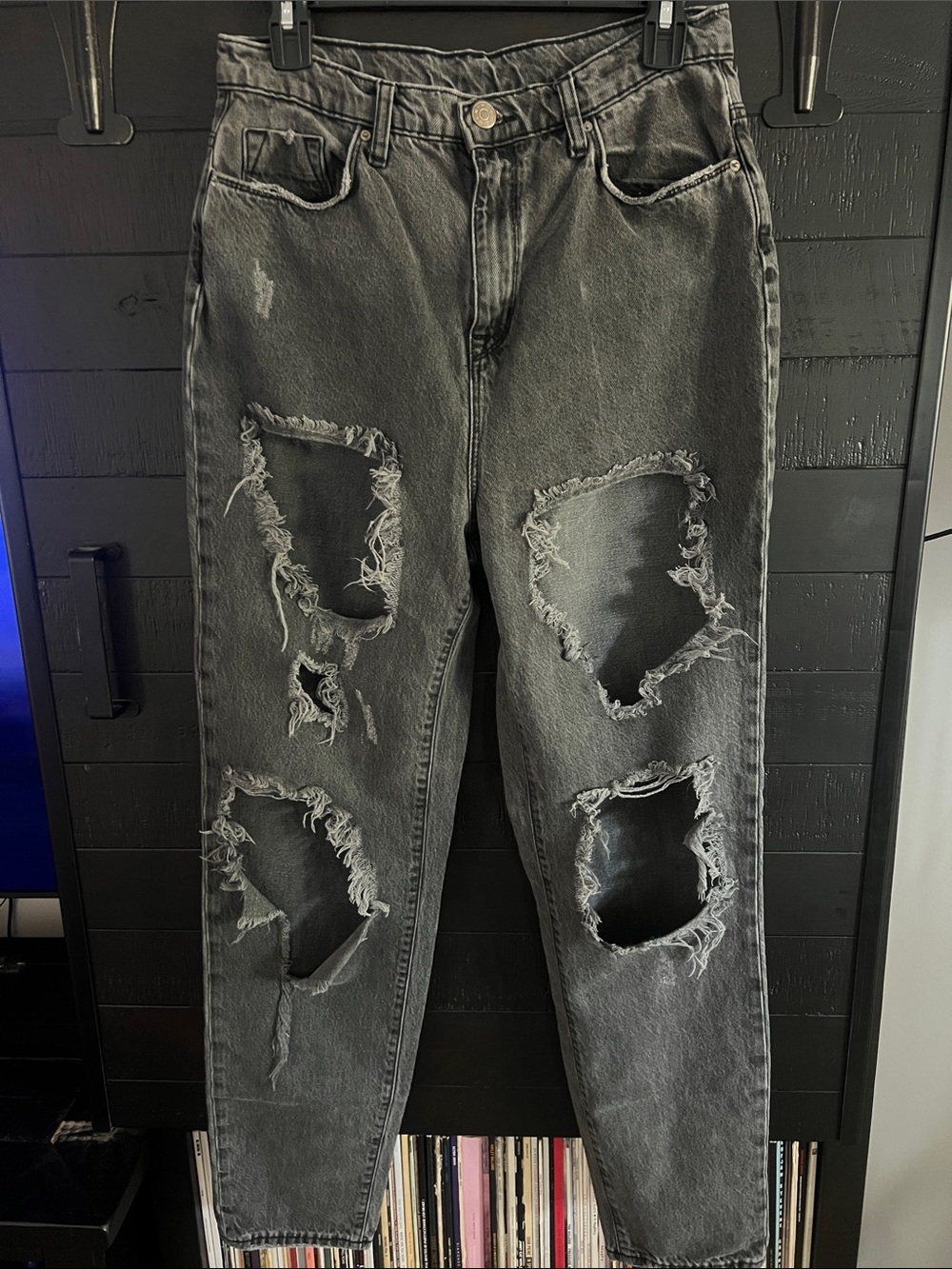 BDG Black Distressed Straight-Leg Women's Jeans